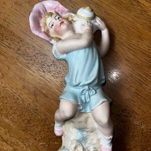 Antique Hand Painted Bisque German Figurine Gebruder Style